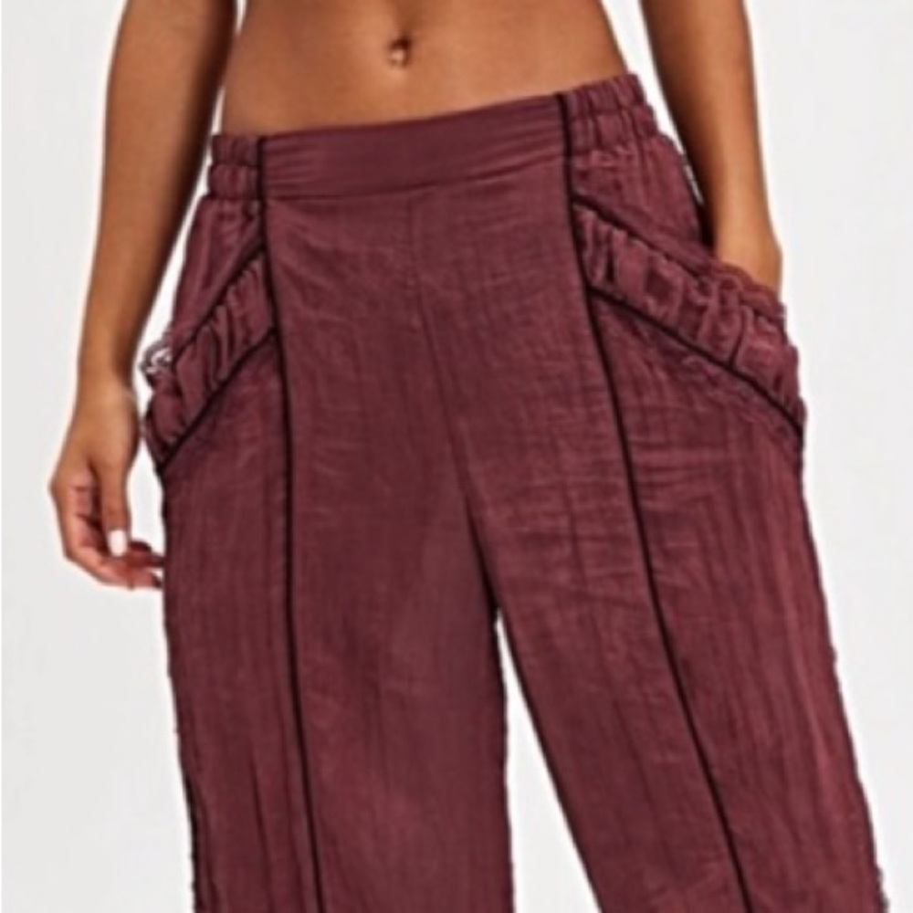 🚩NwT’s-$100 FREE PEOPLE Pretty Please Pants L Soft/Relaxed Pull-On High-Rise - Picture 4 of 10